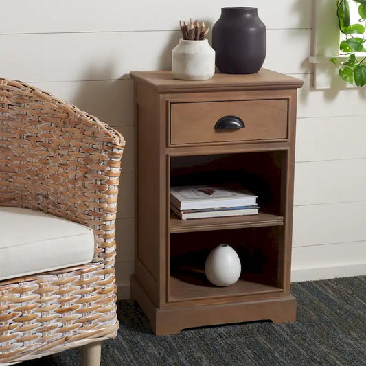 Clemie Grey Storage Side Table - 17.7 x 13.8 x 29.9 - 18Wx14Dx30H