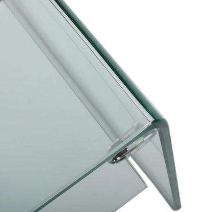 Clear 39.37  TV Stand with Open Back Design and Glass Shelf for TVs Up to 39
