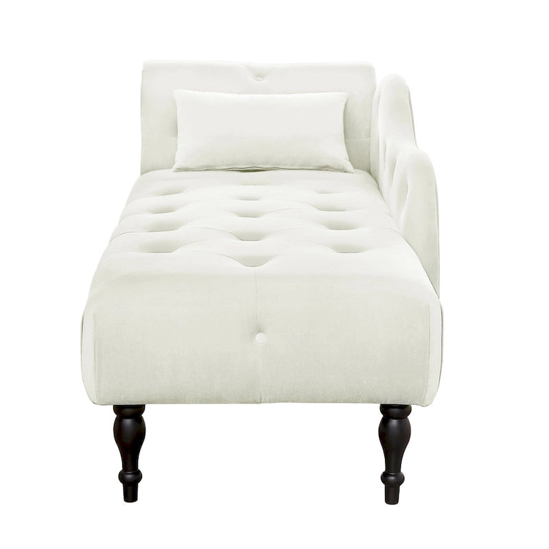 60.6  Velvet Upholstered Button Tufted Chaise Lounge Chair with Nailheads
