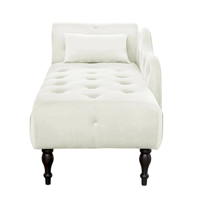 60.6  Velvet Upholstered Button Tufted Chaise Lounge Chair with Nailheads