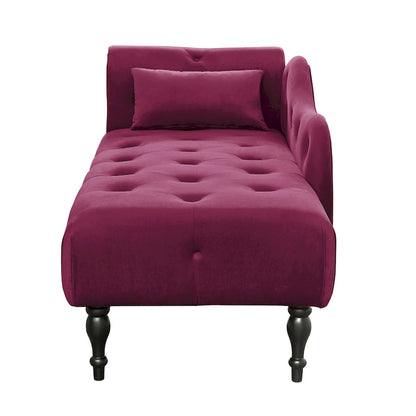 60.6  Velvet Upholstered Button Tufted Chaise Lounge Chair with Nailheads