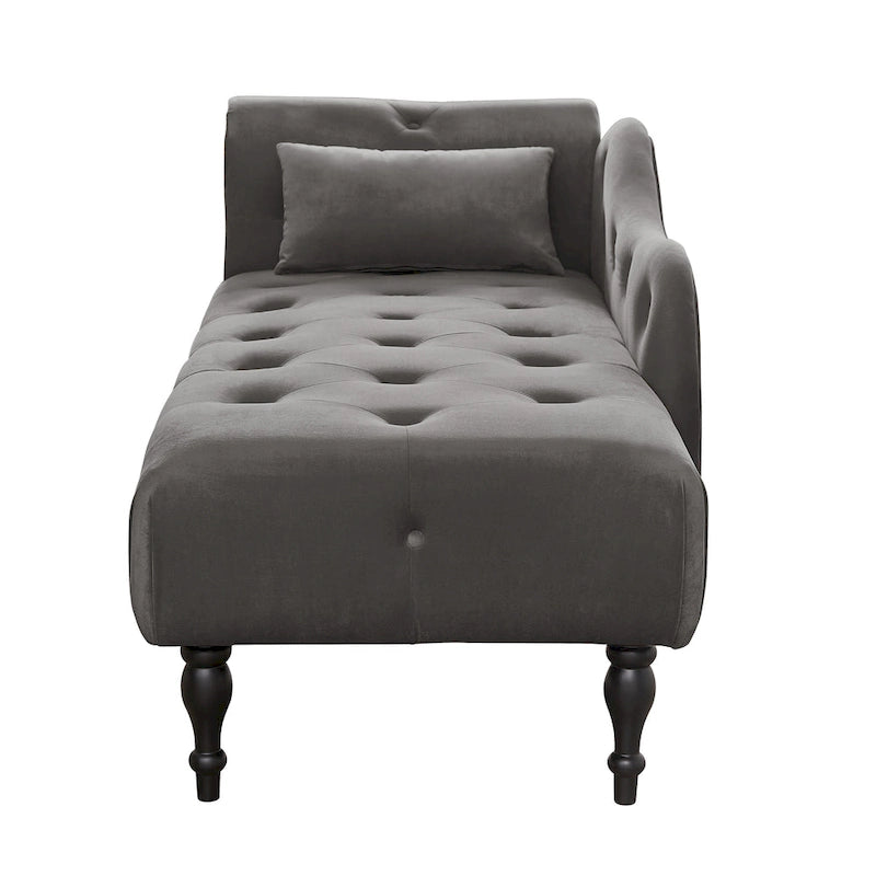 60.6  Velvet Upholstered Button Tufted Chaise Lounge Chair with Nailheads