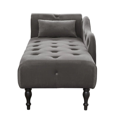 60.6  Velvet Upholstered Button Tufted Chaise Lounge Chair with Nailheads
