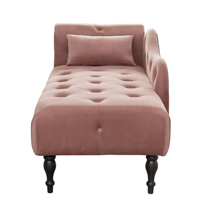 60.6  Velvet Upholstered Button Tufted Chaise Lounge Chair with Nailheads