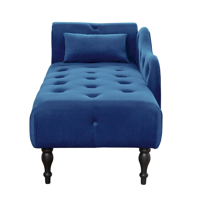60.6  Velvet Upholstered Button Tufted Chaise Lounge Chair with Nailheads