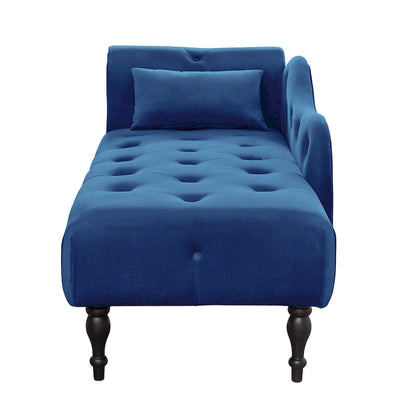 60.6  Velvet Upholstered Button Tufted Chaise Lounge Chair with Nailheads