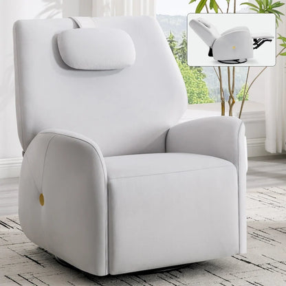 Swivel and Rocker Power Recliner Chair with Lumbar and Neck Support Pillow, Max Swivel Degree 270, USB and Type-C Ports