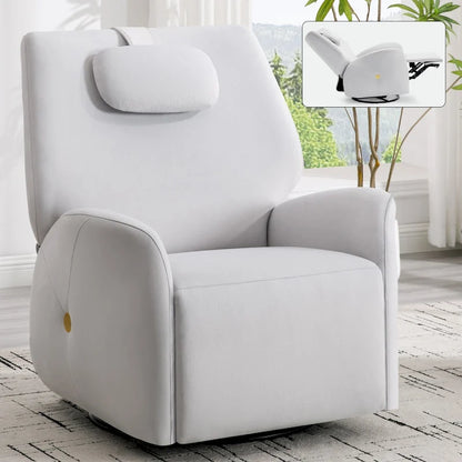 Swivel and Rocker Power Recliner Chair with Lumbar and Neck Support Pillow, Max Swivel Degree 270, USB and Type-C Ports