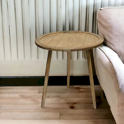 Set of Three 24  Brown Round End Tables - 23.25' X '24' X '23.25