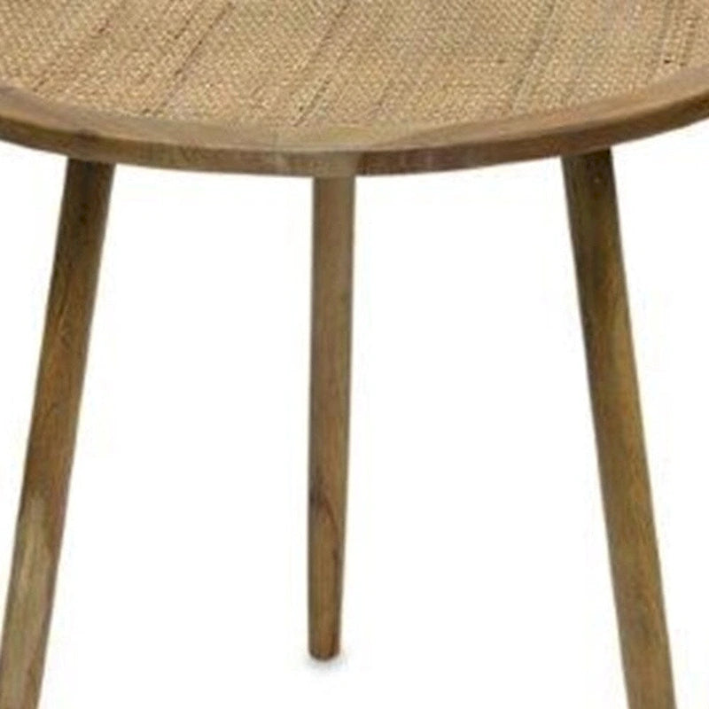 Set of Three 24  Brown Round End Tables - 23.25' X '24' X '23.25