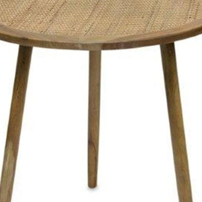 Set of Three 24  Brown Round End Tables - 23.25' X '24' X '23.25