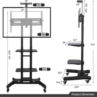 Mobile TV Stand with Wheels