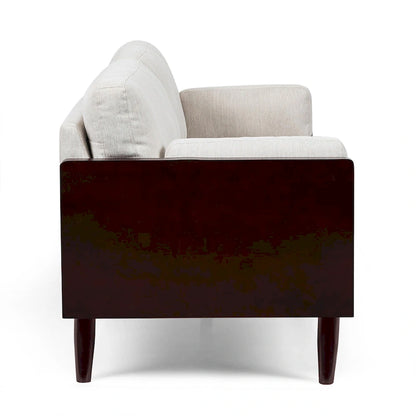 Sofa, 77 Inch, 2 Seater, Retro Style Tapered Wood Legs, Plush Beige