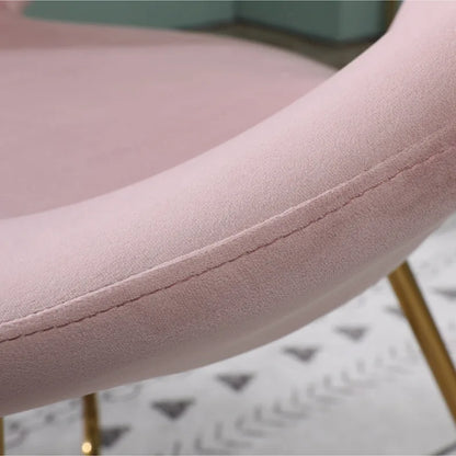 Pink Modern 28  Polyester Upholstered Accent Chair with Gold Tone Finished Base and Metal Sled Legs