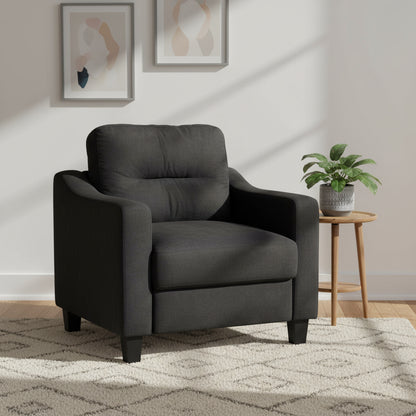 Black Modern 32.2  Upholstered Accent Chair with Sturdy Hardwood Frame and Soft Cushion