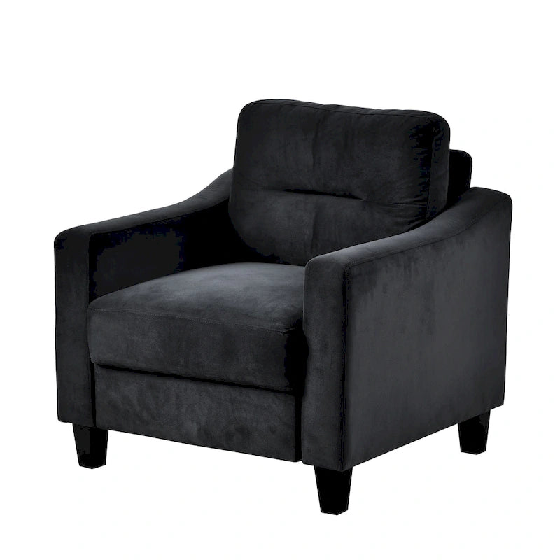 Black Modern 32.2  Upholstered Accent Chair with Sturdy Hardwood Frame and Soft Cushion