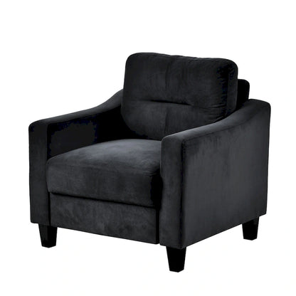 Black Modern 32.2  Upholstered Accent Chair with Sturdy Hardwood Frame and Soft Cushion