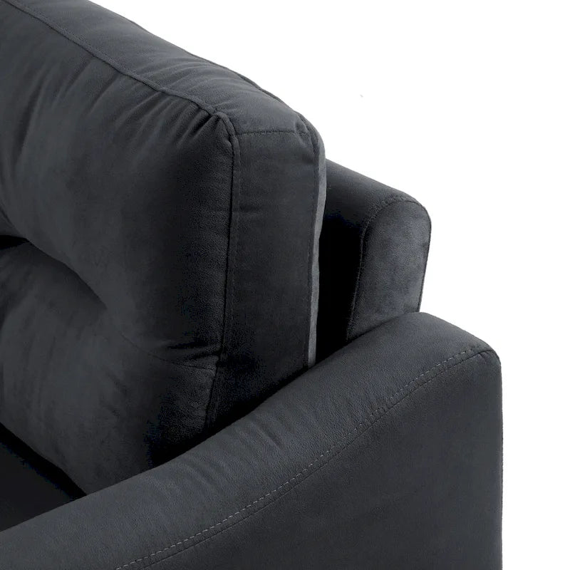 Black Modern 32.2  Upholstered Accent Chair with Sturdy Hardwood Frame and Soft Cushion
