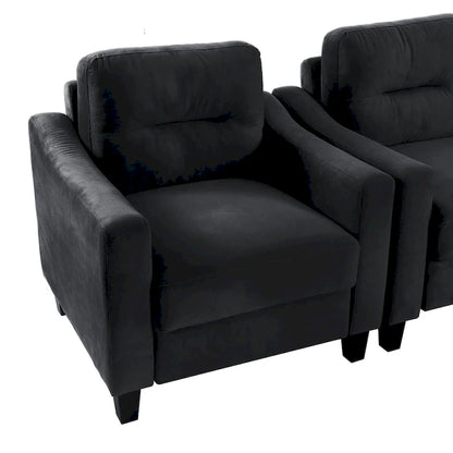 Black Modern 32.2  Upholstered Accent Chair with Sturdy Hardwood Frame and Soft Cushion