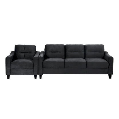 Black Modern 32.2  Upholstered Accent Chair with Sturdy Hardwood Frame and Soft Cushion