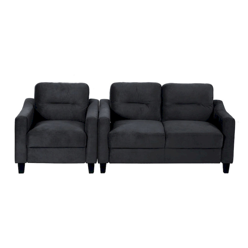 Black Modern 32.2  Upholstered Accent Chair with Sturdy Hardwood Frame and Soft Cushion