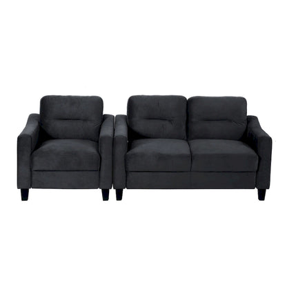 Black Modern 32.2  Upholstered Accent Chair with Sturdy Hardwood Frame and Soft Cushion