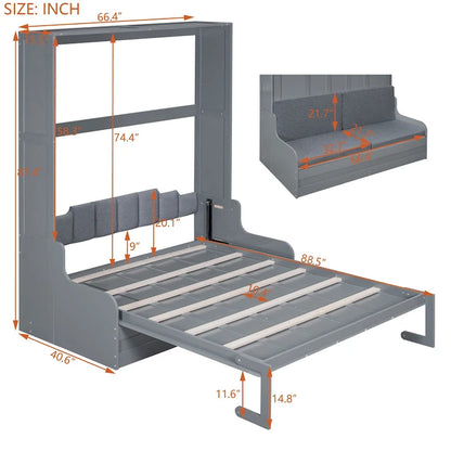 Modern Queen Size Multi-function Murphy Bed with Cushion