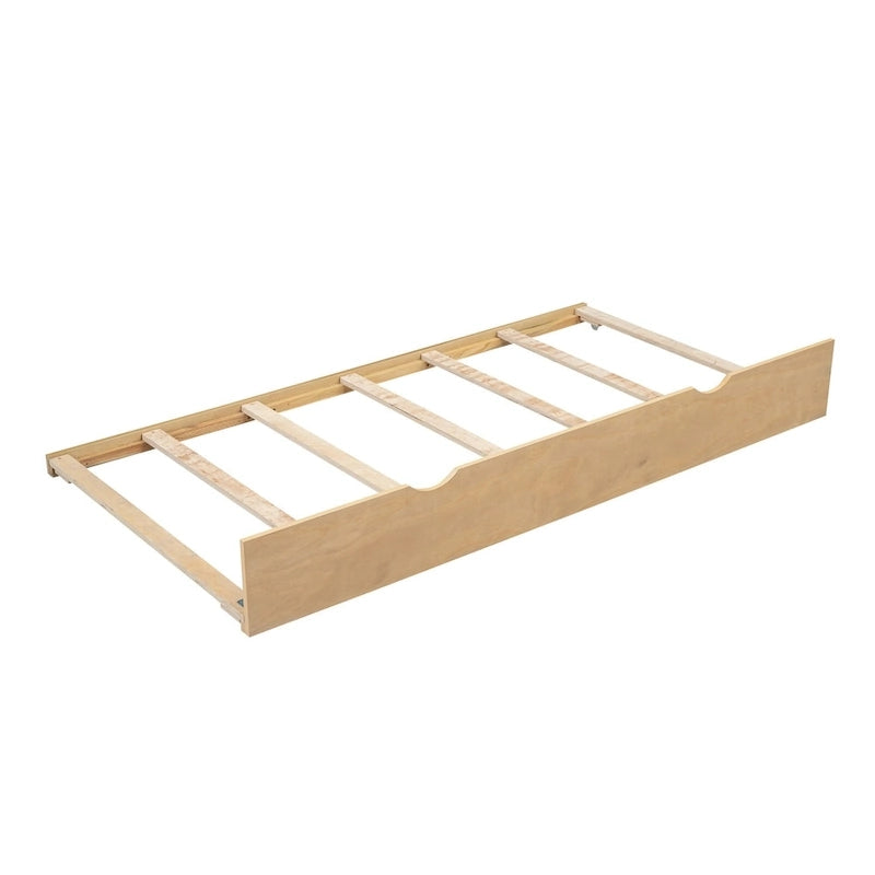 Twin Wooden Daybed with Trundle, Cabinets, and Charging Stations