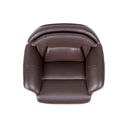 Jovan 31.5  Curved Wood Genuine Leather Recliner Lounge Chair