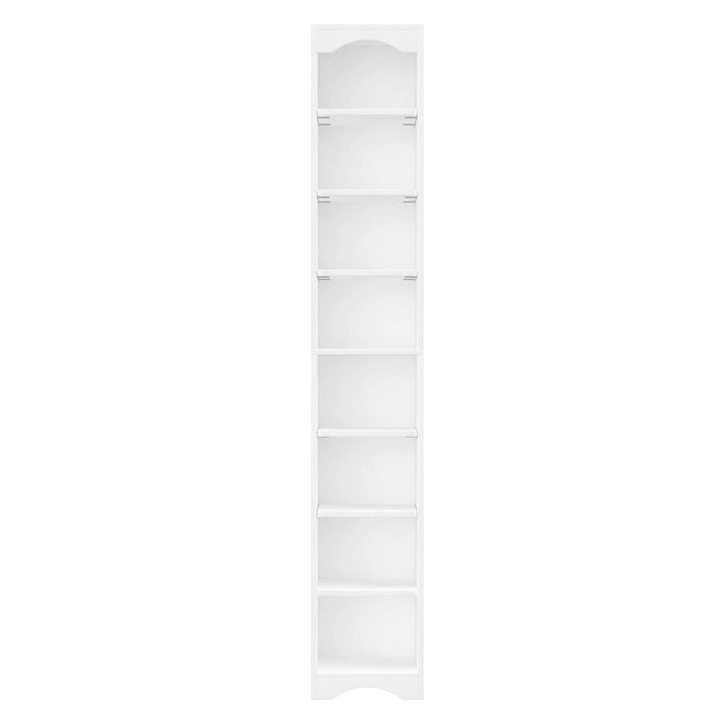 70.9 Inches Tall Bathroom Narrow Linen Cabinet, 8 Tiers Solid Wood Freestanding Storage Cabinet
