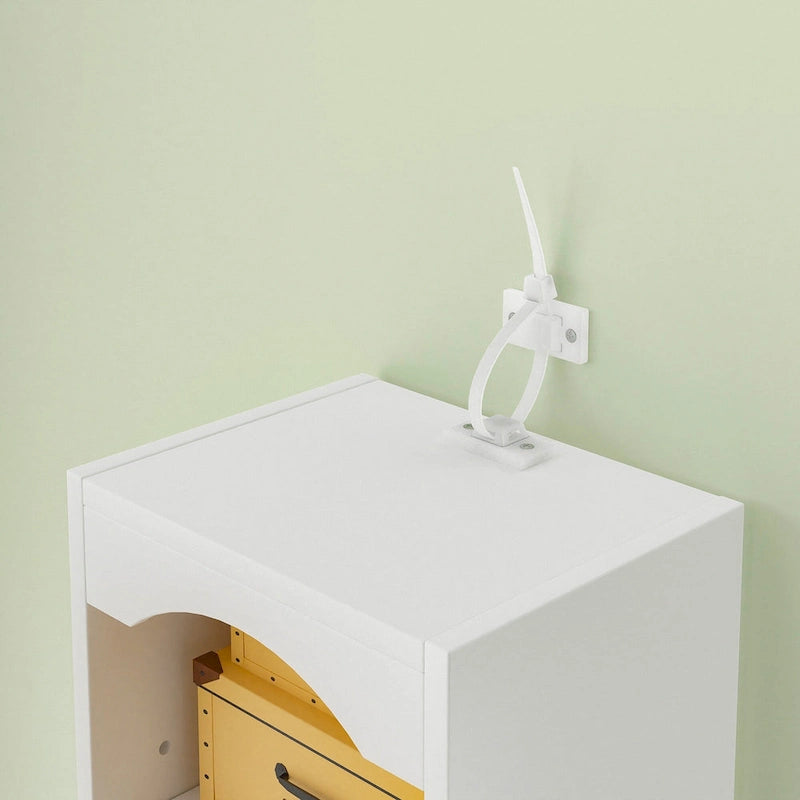 70.9 Inches Tall Bathroom Narrow Linen Cabinet, 8 Tiers Solid Wood Freestanding Storage Cabinet
