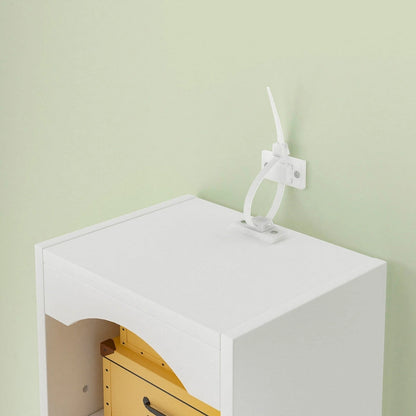 70.9 Inches Tall Bathroom Narrow Linen Cabinet, 8 Tiers Solid Wood Freestanding Storage Cabinet