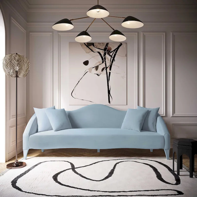 Naya Velvet Sofa - 96 W x 36.2 D x 34.3 H - 96 W x 36.2 D x 34.3 H