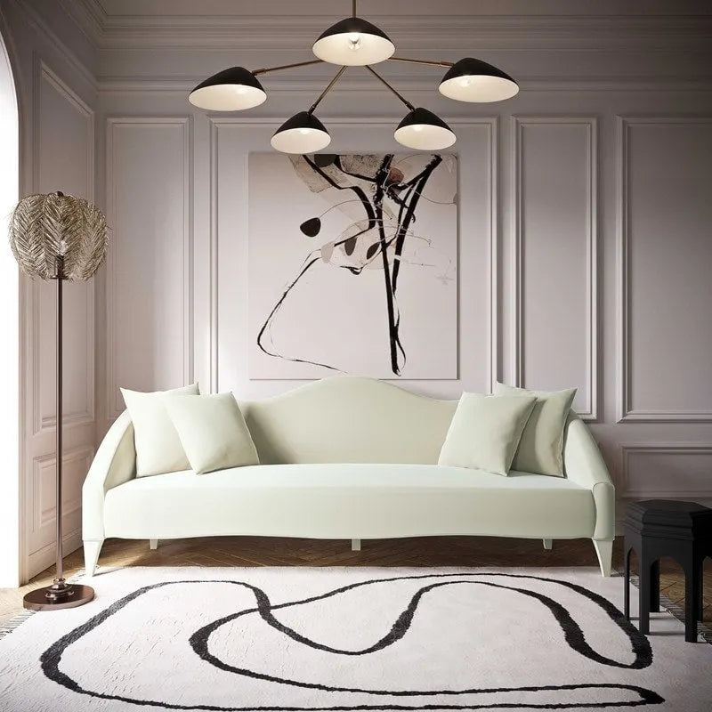 Naya Velvet Sofa - 96 W x 36.2 D x 34.3 H - 96 W x 36.2 D x 34.3 H