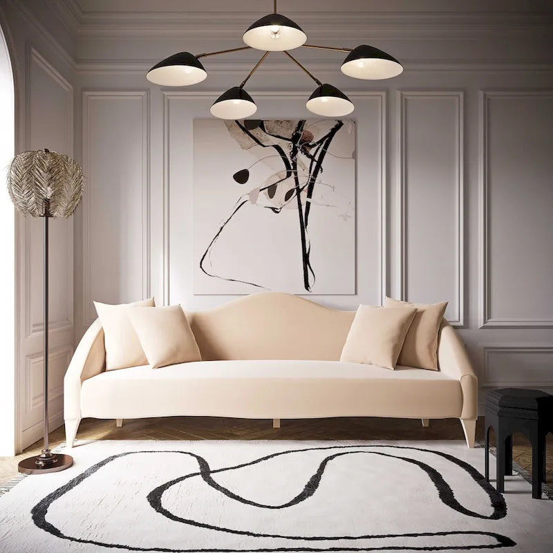 Naya Velvet Sofa - 96 W x 36.2 D x 34.3 H - 96 W x 36.2 D x 34.3 H
