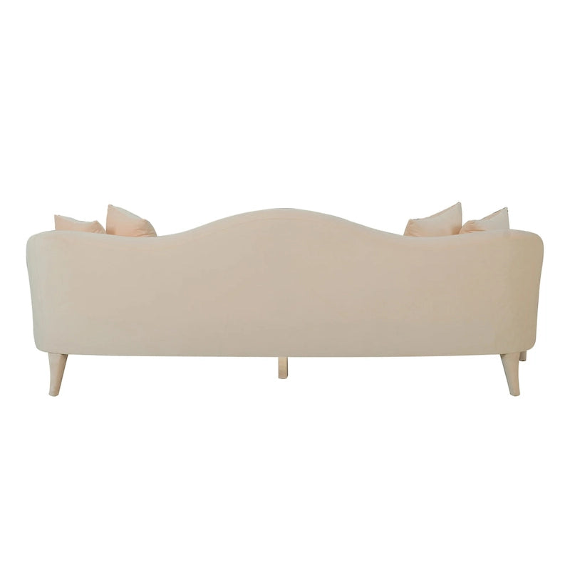 Naya Velvet Sofa - 96 W x 36.2 D x 34.3 H - 96 W x 36.2 D x 34.3 H
