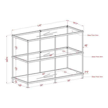 Scoles Contemporary 42-inch Glass 2-Shelf Sofa Table by