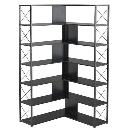 L-Shaped Corner 7-Tier Bookcase