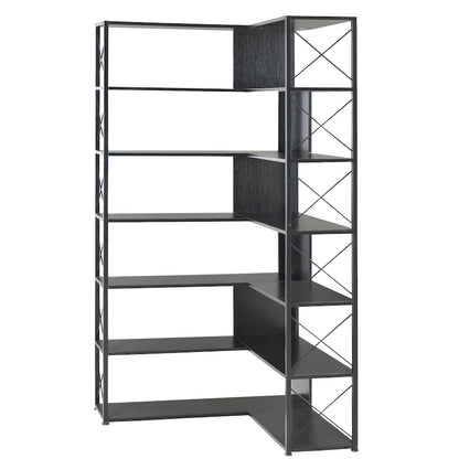 L-Shaped Corner 7-Tier Bookcase