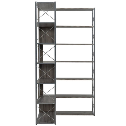 L-Shaped Corner 7-Tier Bookcase