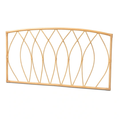 Halia Modern Bohemian Natural Rattan Wall-mountable Headboard-Queen