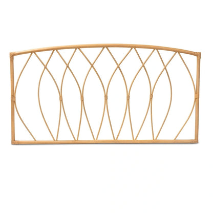 Halia Modern Bohemian Natural Rattan Wall-mountable Headboard-Queen