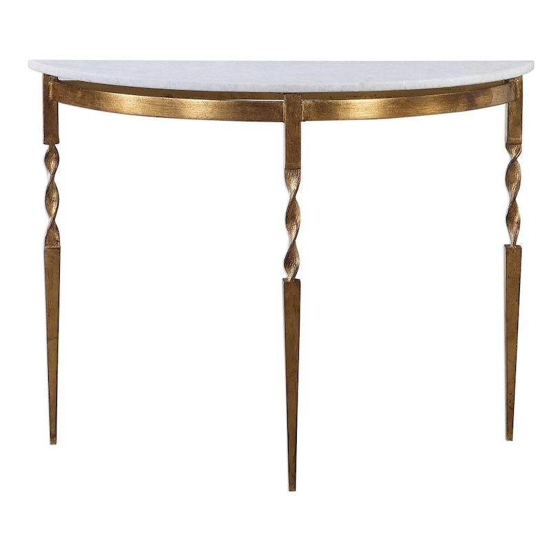 Imelda Gold Demilune Console Table
