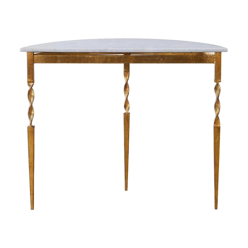Imelda Gold Demilune Console Table