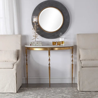 Imelda Gold Demilune Console Table