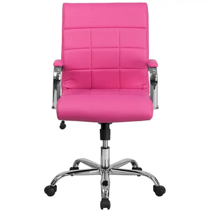 Mid-back Chrome/Vinyl Executive Swivel Office Chair