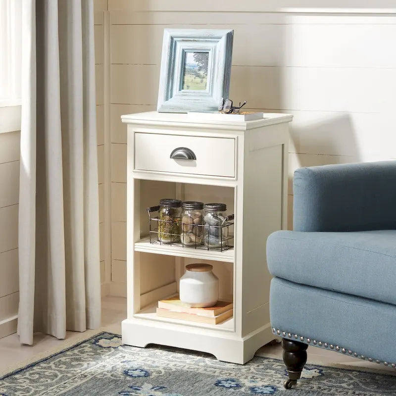 Clemie Grey Storage Side Table - 17.7  x 13.8  x 29.9  - 18Wx14Dx30H