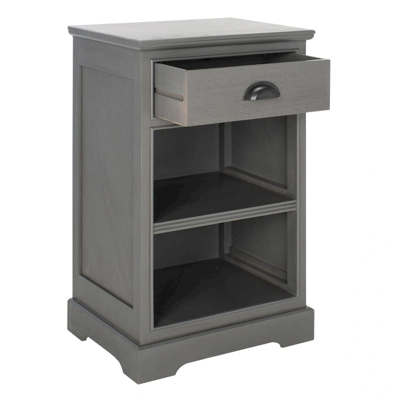 Clemie Grey Storage Side Table - 17.7  x 13.8  x 29.9  - 18Wx14Dx30H