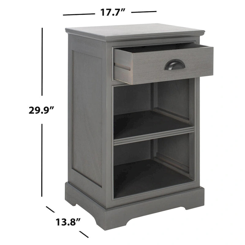 Clemie Grey Storage Side Table - 17.7  x 13.8  x 29.9  - 18Wx14Dx30H