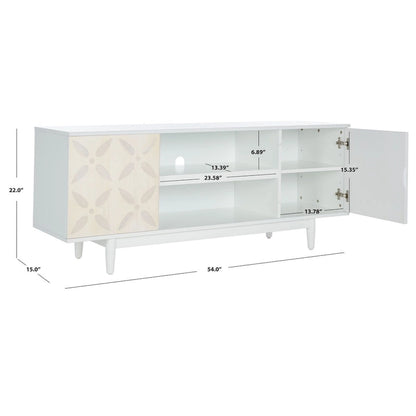 Krysta 3 Shelf Patterned Media Stand - 54  W x 15  D x 22  H - 54Wx15Dx22H